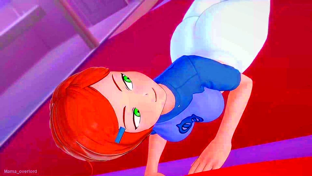 undressing Gwen in bed so he can fuck her better (adult version) (hentai) (uncensored)