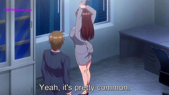 Perverted secretary with huge breasts gets fucked and licked by BOSS (Hentai)