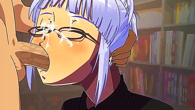 Koga Akemi sucks a dick in the library (Koga Akemi Hentai Game)
