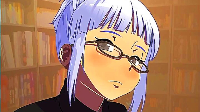 Koga Akemi sucks a dick in the library (Koga Akemi Hentai Game)