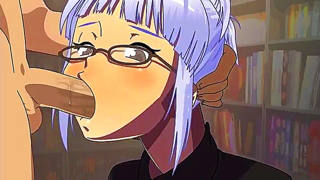 Koga Akemi sucks a dick in the library (Koga Akemi Hentai Game)