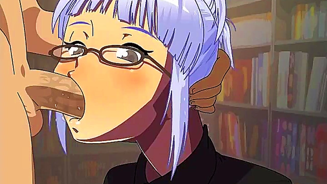 Koga Akemi sucks a dick in the library (Koga Akemi Hentai Game)