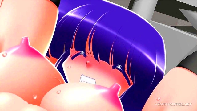 Tied up hentai teen gets her tight ass rammed by a massive cock