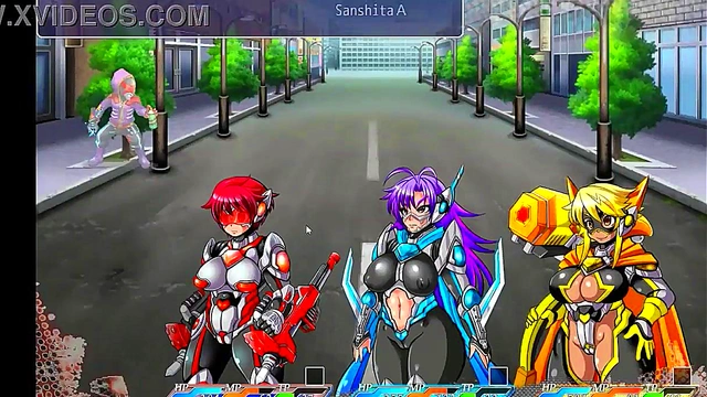 Cute heroines in hentai act with soldiers in rpg hentai new game