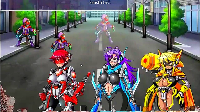 Cute heroines in hentai act with soldiers in rpg hentai new game