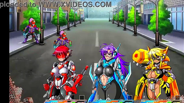 Cute heroines in hentai act with soldiers in rpg hentai new game