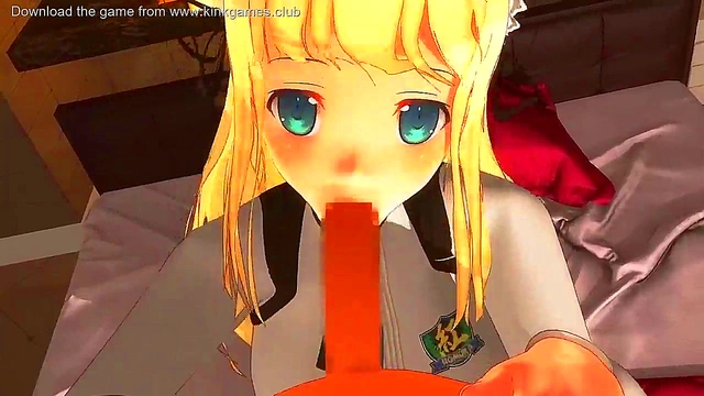 Busty teen Hentai Maid gives amazing blowjobs!