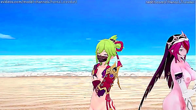 Genshin Impact: [MMD] Rockabye (Rosaria'Kuki Shinobu)