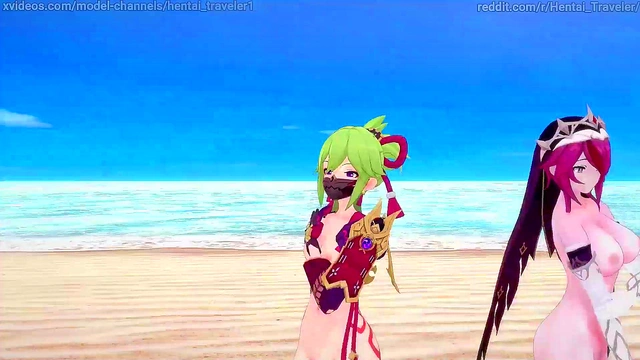 Genshin Impact: [MMD] Rockabye (Rosaria'Kuki Shinobu)