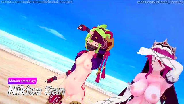 Genshin Impact: [MMD] Rockabye (Rosaria'Kuki Shinobu)