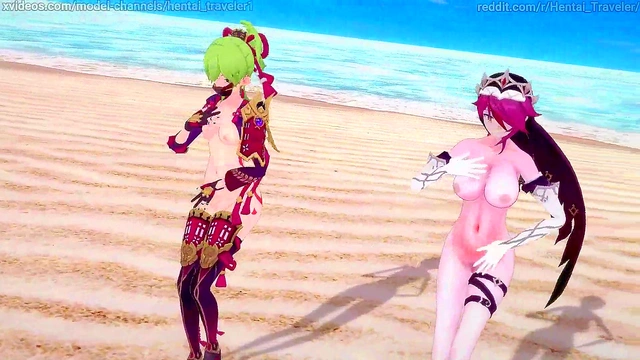 Genshin Impact: [MMD] Rockabye (Rosaria'Kuki Shinobu)