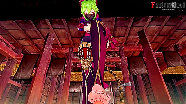 Kuki Shinobu footjob'handjob and blowjob pov