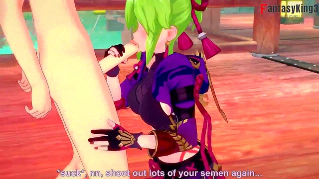 Kuki Shinobu footjob'handjob and blowjob pov