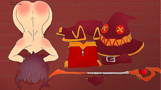 Megumin is completely naked next to things, bowing her head and asking a black man to fuck her ! God's Blessing on This Wonderful World Hentai Cartoon Parody KonoSuba !