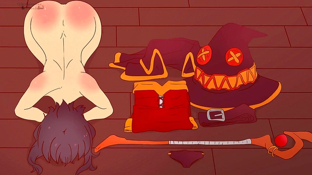 Megumin is completely naked next to things, bowing her head and asking a black man to fuck her ! God's Blessing on This Wonderful World Hentai Cartoon Parody KonoSuba !