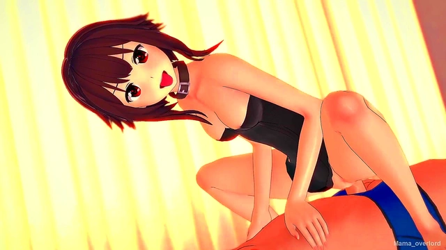 Megumin (konosuba) visits the infirmary'she is hot and wants to take off her towel to