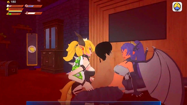 Femdom Bowsette Threeway with a Dragongirl and Pegging You!