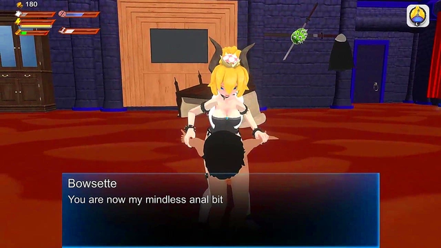 Femdom Bowsette Sex FEET SPANKING PEGGING