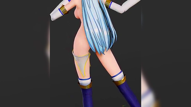 Sexy Aqua dancing and undressing slowly