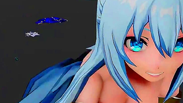 Sexy Aqua dancing and undressing slowly