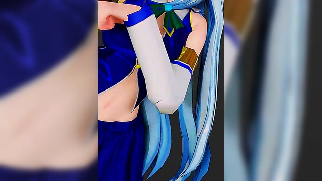 Sexy Aqua dancing and undressing slowly