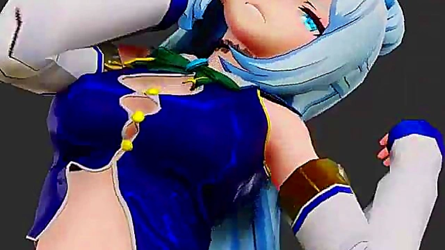 Sexy Aqua dancing and undressing slowly