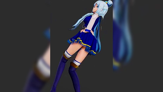 Sexy Aqua dancing and undressing slowly