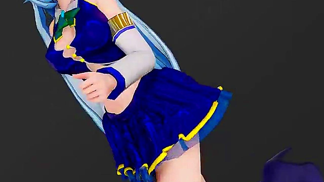 Sexy Aqua dancing and undressing slowly