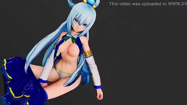 Sexy Aqua dancing and undressing slowly