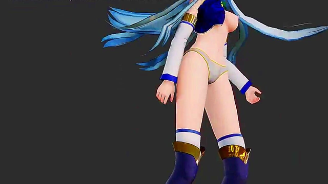 Sexy Aqua dancing and undressing slowly