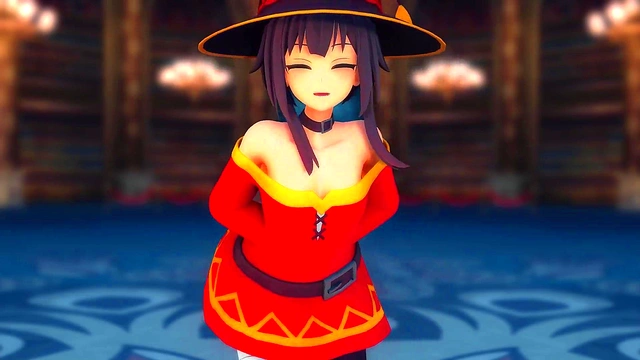 Megumin (Konosuba) Helltaker Strip Dance MMD