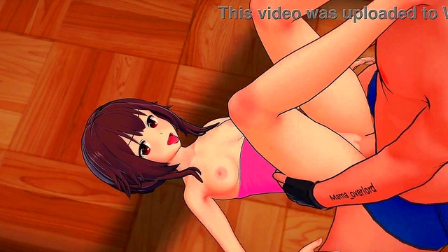 Megumin takes off her towel to be able to fuck (Konosuba parody adult version)