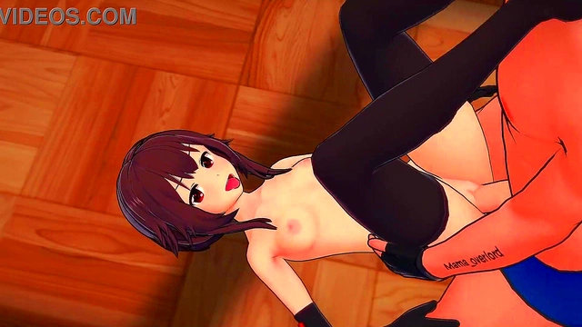 Megumin (Konosuba) puts on her bikini to fuck on the floor (adult version)