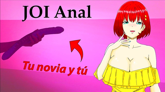 JOI Anal hentai: your girlfriend wants to try her double dildo
