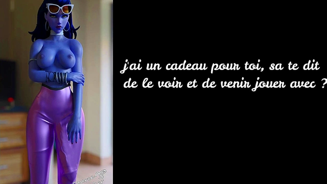 JOI hentai French with widowmaker in Overwatch