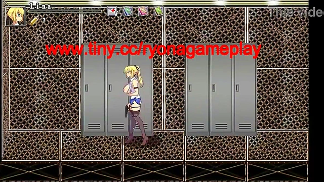 Hot blonde in sex with men in porn hentai game