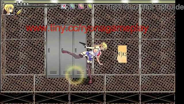 Hot blonde in sex with men in porn hentai game