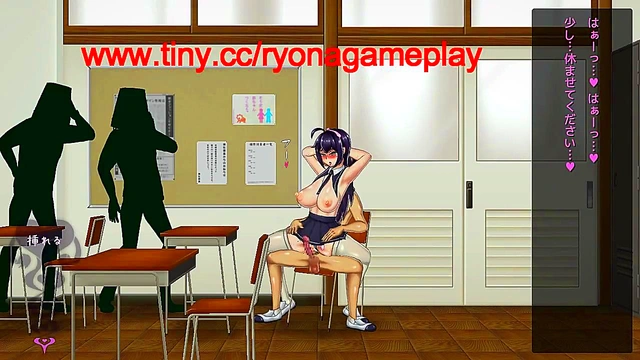 Cute girl having sex with a man in college in Breeding Log 2d hentai game