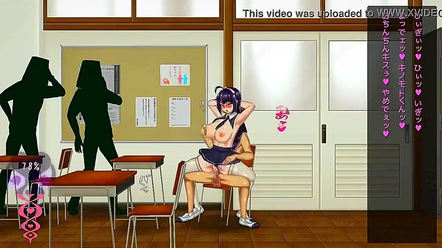 Cute girl having sex with a man in college in Breeding Log 2d hentai game