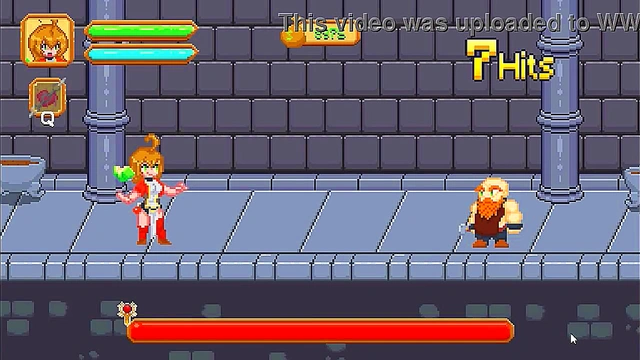 Cute female warrior has sex with men in Pleasure climb new hentai game video