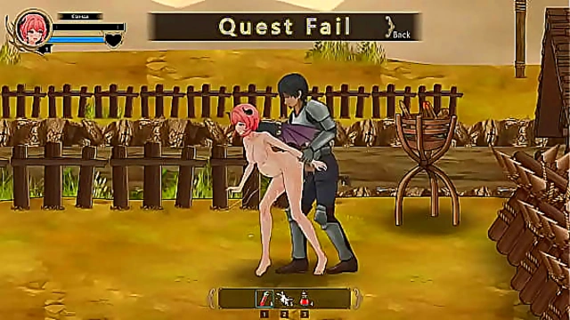 Pink haired girl having sex with soldiers in Succubus guild new hentai game video
