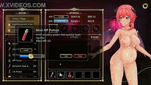 Pink haired girl having sex with soldiers in Succubus guild new hentai game video