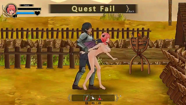 Pink haired girl having sex with soldiers in Succubus guild new hentai game video