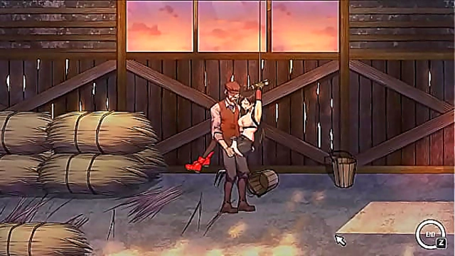 Cute lady has sex with men in a village in Dark side fantasy hentai erotic game