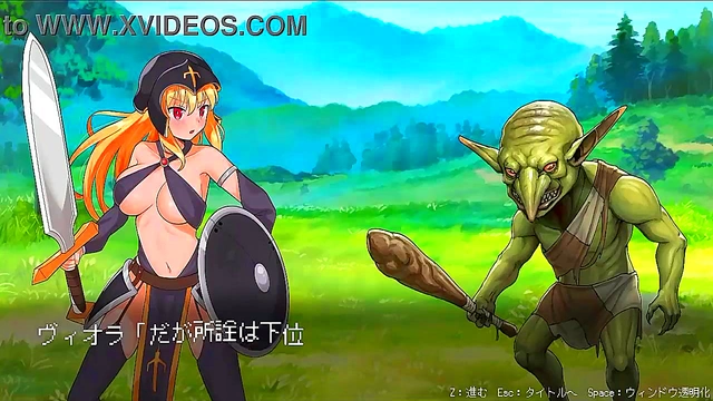 Cute blonde in hentai sex with man and green man in new erotic game video