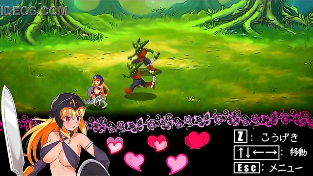 Cute blonde in hentai sex with man and green man in new erotic game video