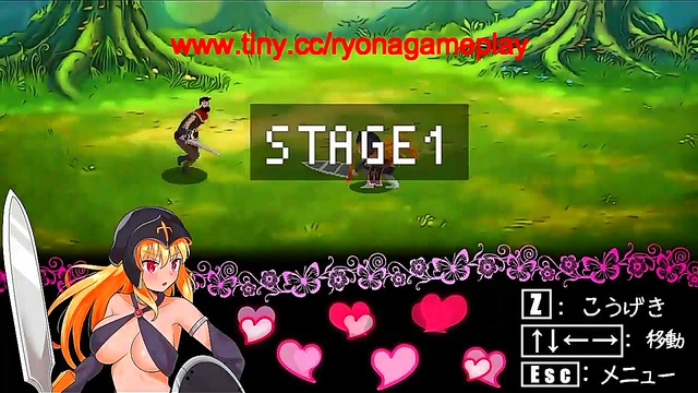 Cute blonde in hentai sex with man and green man in new erotic game video