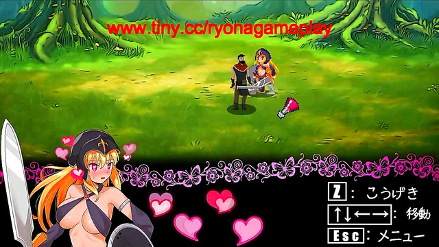 Cute blonde in hentai sex with man and green man in new erotic game video