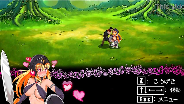 Cute blonde in hentai sex with man and green man in new erotic game video