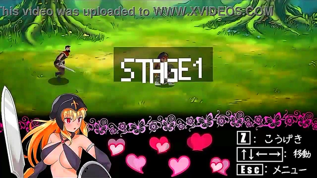 Cute blonde in hentai sex with man and green man in new erotic game video